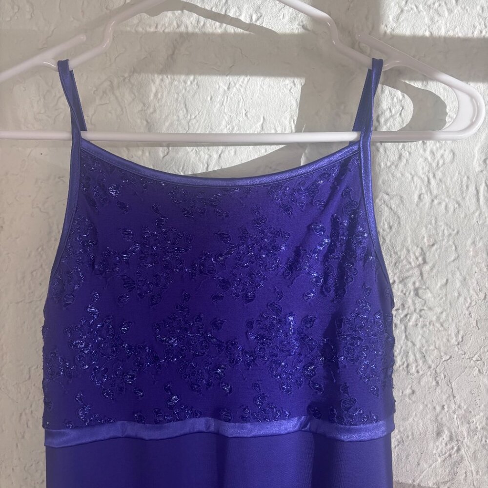 90s Vintage Purple Classic Gown/Dress with Floral Sequin Embroidery